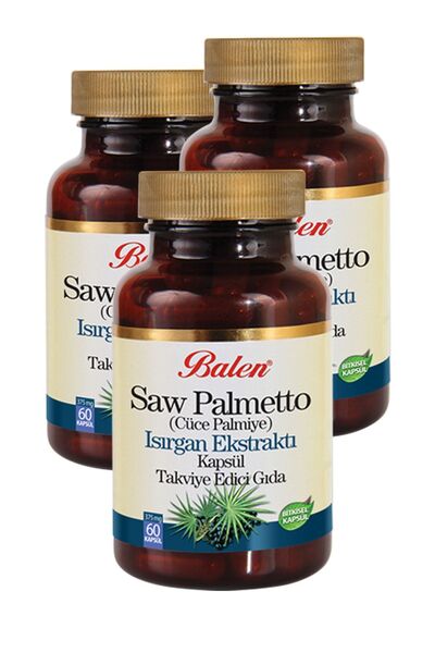 Balen Saw Palmetto ( Cüce Palmiye ) Isırgan Ekstraktı 375mg* 60 Kapsül 3 Adet