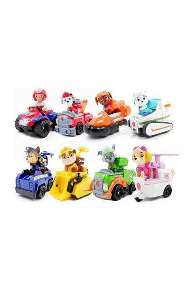 1001Hediye E-kids Paw Patrol Toy Mission Vehicles Set of 9