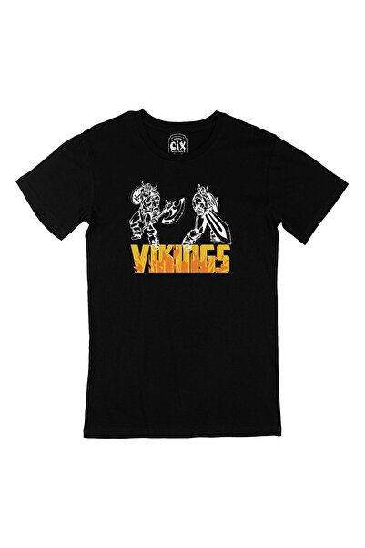 Cix Unisex crna majica Strong Vikings