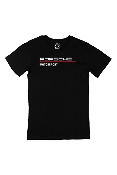 Cix Черна тениска Porsche Motorsport