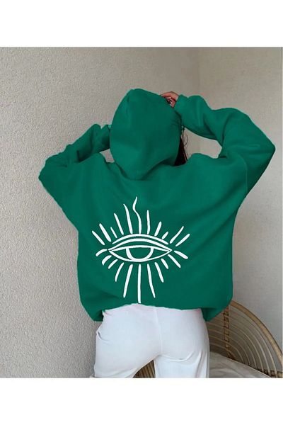 npLStore Φούτερ με κουκούλα μεγάλου μεγέθους Unisex Χειμερινό Oversize Φούτερ με κουκούλα - εμπριμέ