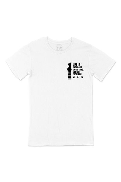 Cix Life Is One Grand Pocket Λευκό T-Shirt με σχέδιο λογότυπου