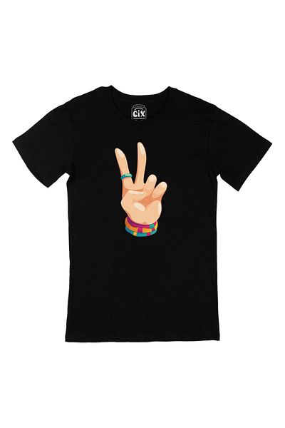 Cix Μπλουζάκι μαύρο Victory Sign