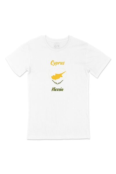 Cix نيقوسيا قبرص العلم تي شيرت القلب
