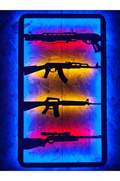 EmPoTekstilReklamTasarım 4'lü Teçhizat Pompalı-ak47-m4a1-scout Led Tablo