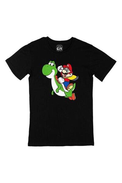 Cix Tricou negru Super Mario Dragon
