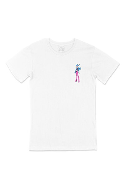 Cix Anime Robot Džepni Logo Dizajn Bela Majica