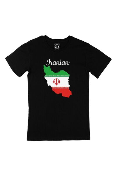 Cix تي شيرت أسود مع خريطة إيران وعلم