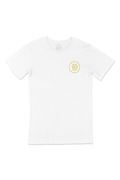Cix Tricou alb cu logo-ul Doge Coin Crypto Pocket