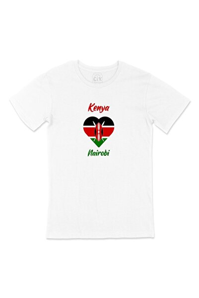 Cix Nairobi Kenija Zastava Srce Majica