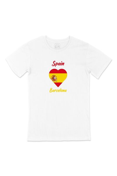 Cix Barcelona Španija Zastava Srce Majica