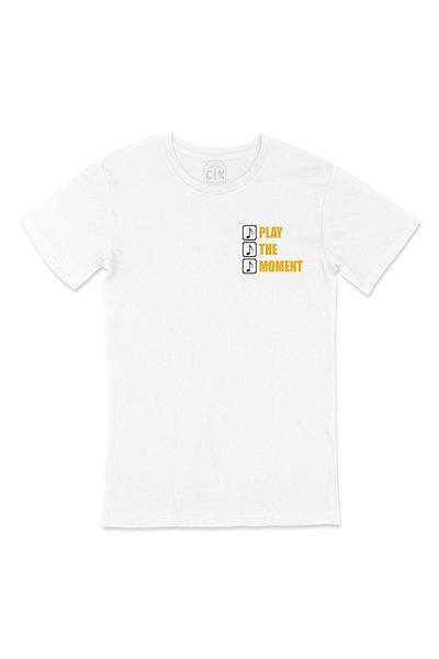 Cix Tricou alb proiectat cu logoul Play The Moment Pocket