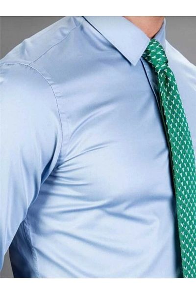 Grand Star Мъжка риза с дълъг ръкав Güncüoğlu Slim Fit от памучен сатен