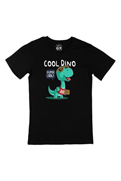 Cix Unisex cool crna majica sa dinosaurusom