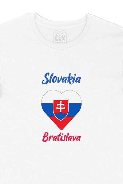 Cix Tricou Bratislava Slovacia Flag Heart Heart