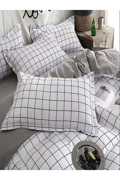 uykulife home collection UYKULIFE - Set de husă de pilota dublă albă Mini Sisterhood
