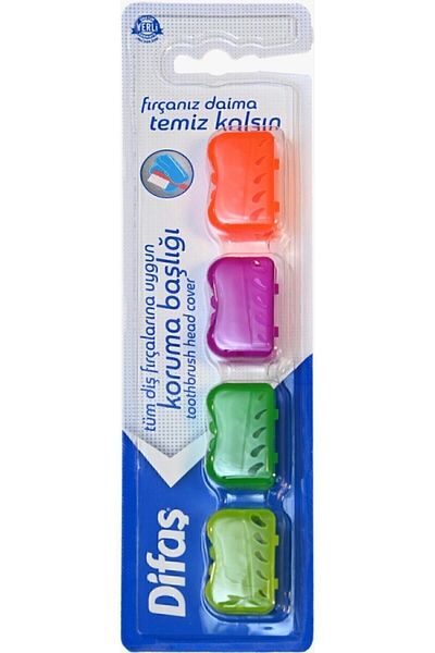 Difaş Toothbrush Protection Head - Protection Container Set of 4 (1 Piece)