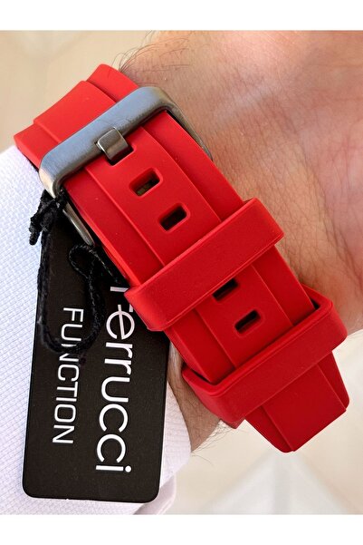 Ferrucci Function Function 3 Atm Waterproof Red Color Silicone Cord Men's Wristwatch
