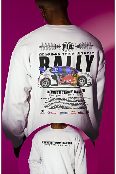 Fuddy Moda Peugeot unisex Oversize kroj majica bez kapuljače - leđa Štampano,...