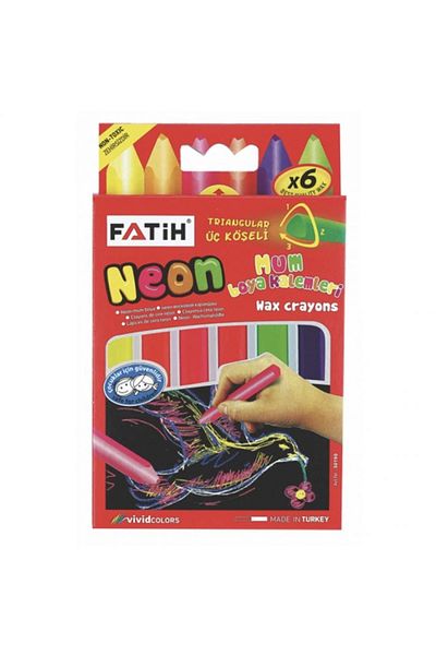 Fatih 6 Colors Neon Wax Crayon - Jumbo Paint