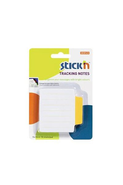 Hopax Lined White Yellow Note Paper - Stickn Adhesive, Sep.50 Yp, 70x70 21484