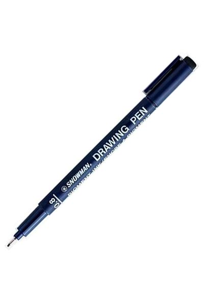Snowman Black Technical Drawing Pen - 0.8 Mm, Ft700/0.8 Model, Pack of 12