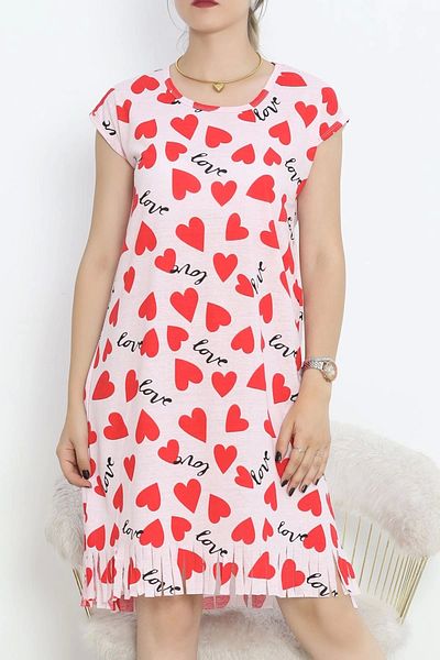 lykkeboutique Rotation Tassel Printed Dress - GAMZELITARZIM Pink Red - 263.1287