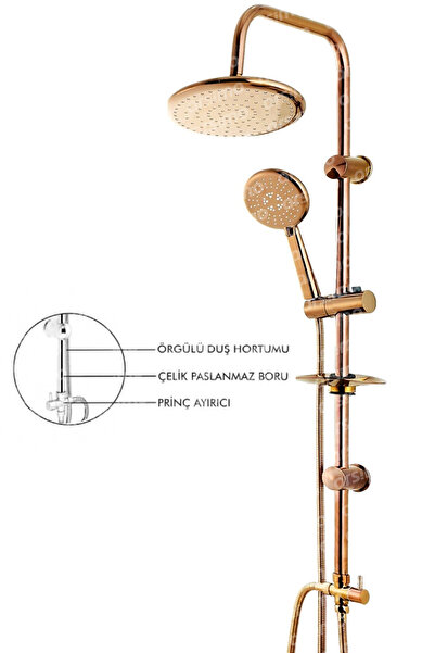 Arsimo Robot Duş Seti Bronz Yuvarlak | Çok Fonksiyonlu Yağmur Robot Duş Siste...