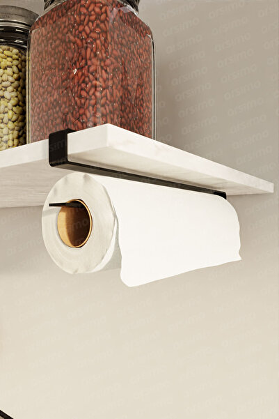 Arsimo Mat Siyah Raf Altı Kağıt Havlu Askılığı Ve Fincanlık | Portatif Dolap ...