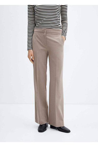MANGO Woman Mid-Waisted Wideleg Trousers