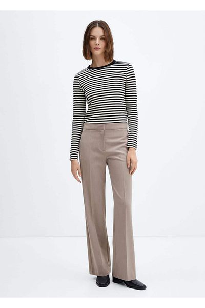MANGO Woman Mid-Waisted Wideleg Trousers
