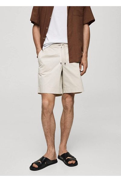 MANGO Man Slim Cut Cotton Bermuda Shorts