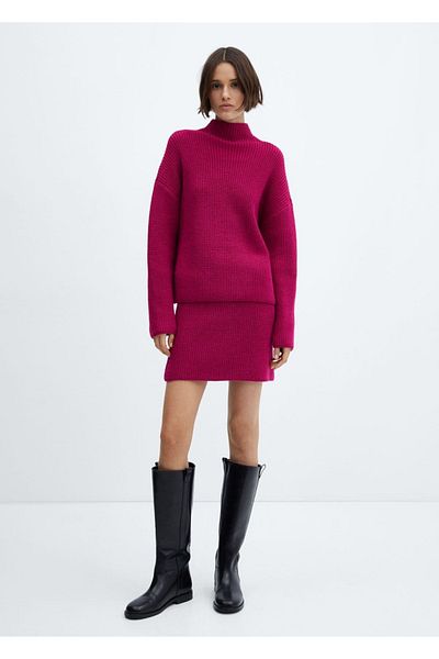 MANGO Woman Pulover tricotat cu gât rotic