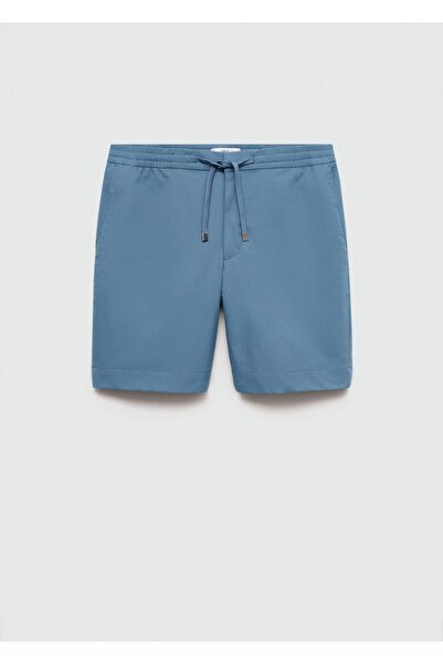 MANGO Man Teknik kumaş büzgülü bermuda şort