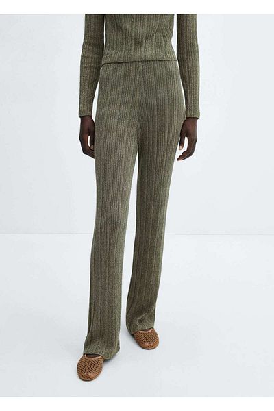 MANGO Woman Straight Lureks Knitwear Pants
