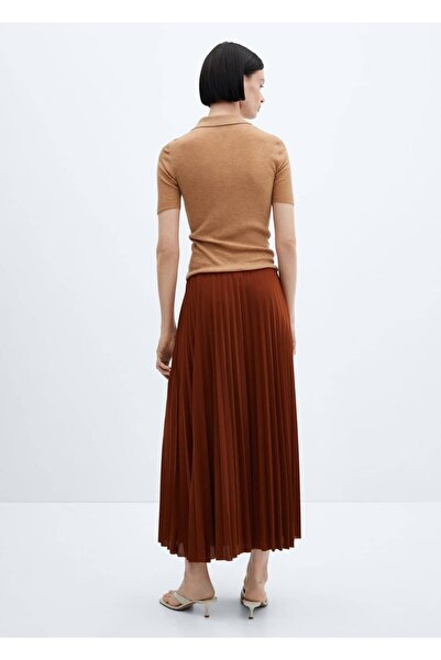 MANGO Woman Pilili uzun etek