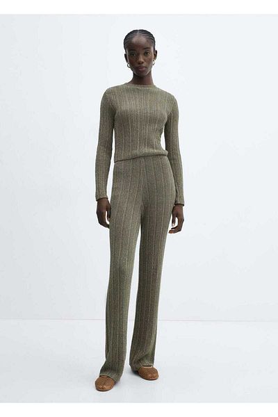 MANGO Woman Straight Lureks Knitwear Pants