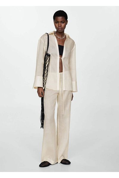 MANGO Woman 100% Ramie - Straight Cut Trousers