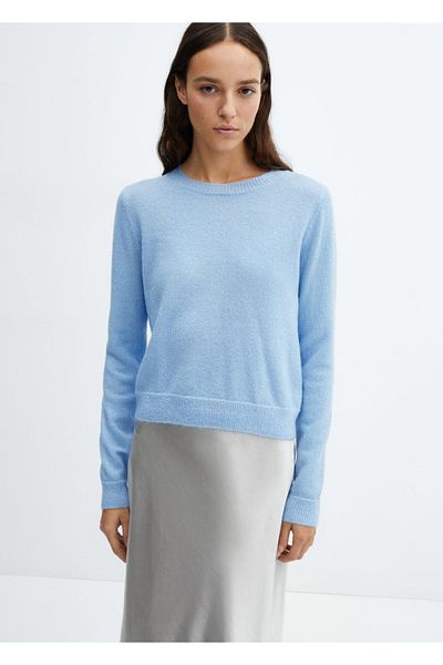 MANGO Woman Pulover tricotaj cu gât rotund