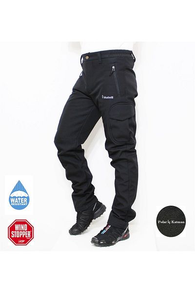 Mudwill Softshell Cargo Pocket Winter Men's Trousers-black 300201