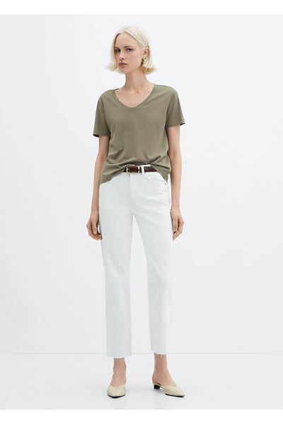 MANGO Woman Washed cotton T-shirt