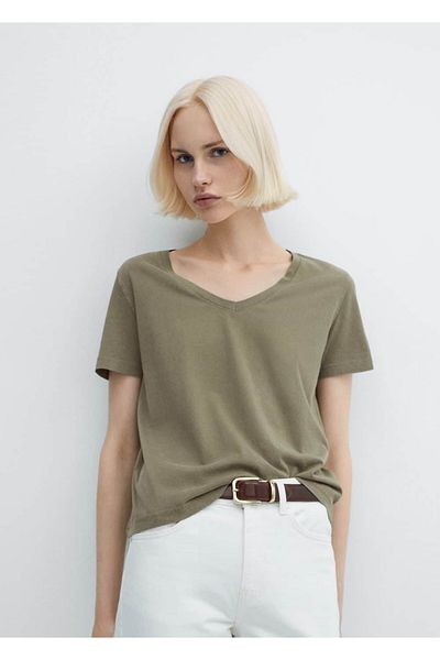 MANGO Woman Washed cotton T-shirt