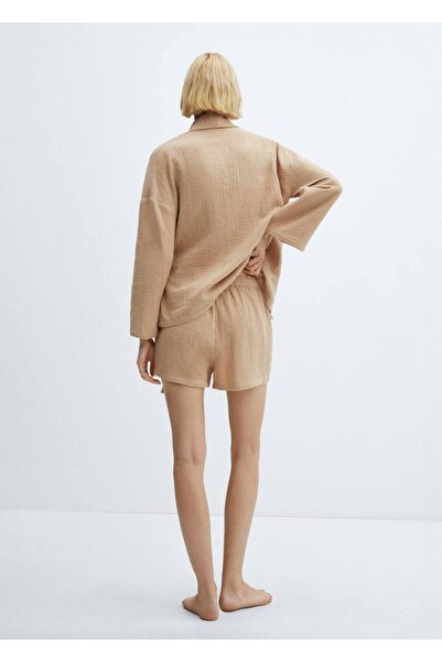 MANGO Woman Pamuklu tül pijama şortu
