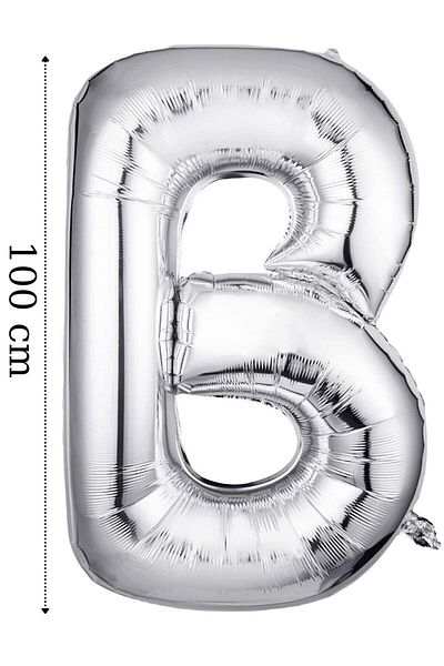 Happyland Foil Balloon Letter B Helium Balloon 100 Cm Silver Color