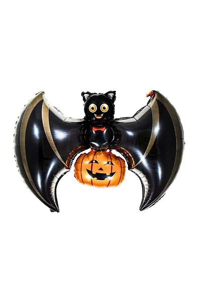 Huzur Party Store 62x103 Cm Bat Pumpkin Foil Balloon - Halloween Party and Halloween Decorative Balloon