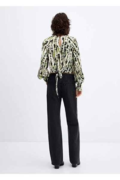 MANGO Woman Bağ detaylı desenli bluz