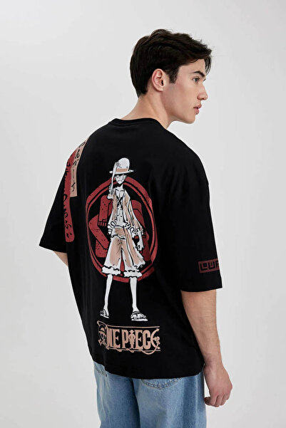 DeFacto Ανδρικό T-shirt Μαύρο B5528ax/bk81