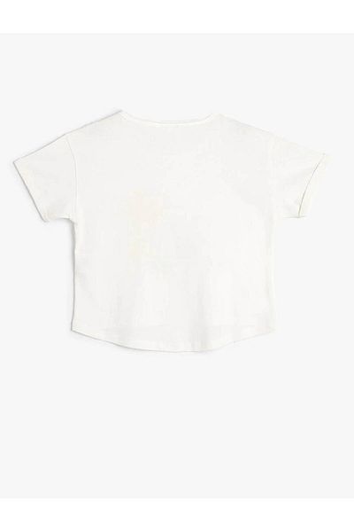Koton T-shirt dziewczęcy Biały 4skg10223ak
