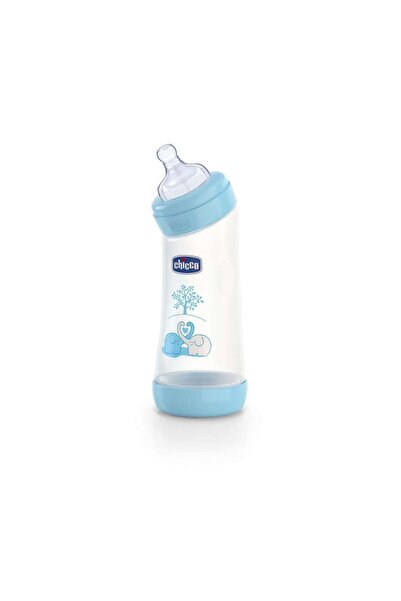 Chicco Wellbeing Ilk Açılı Biberon 250 Ml Erkek Mavi