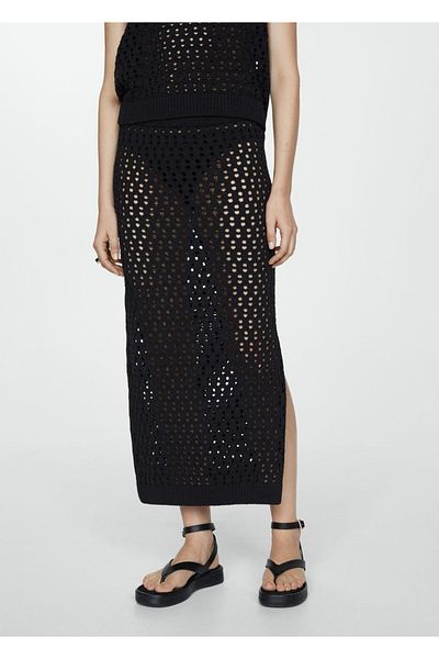 MANGO Woman Prolamovaná pletená sukně - pohodlný a stylový design